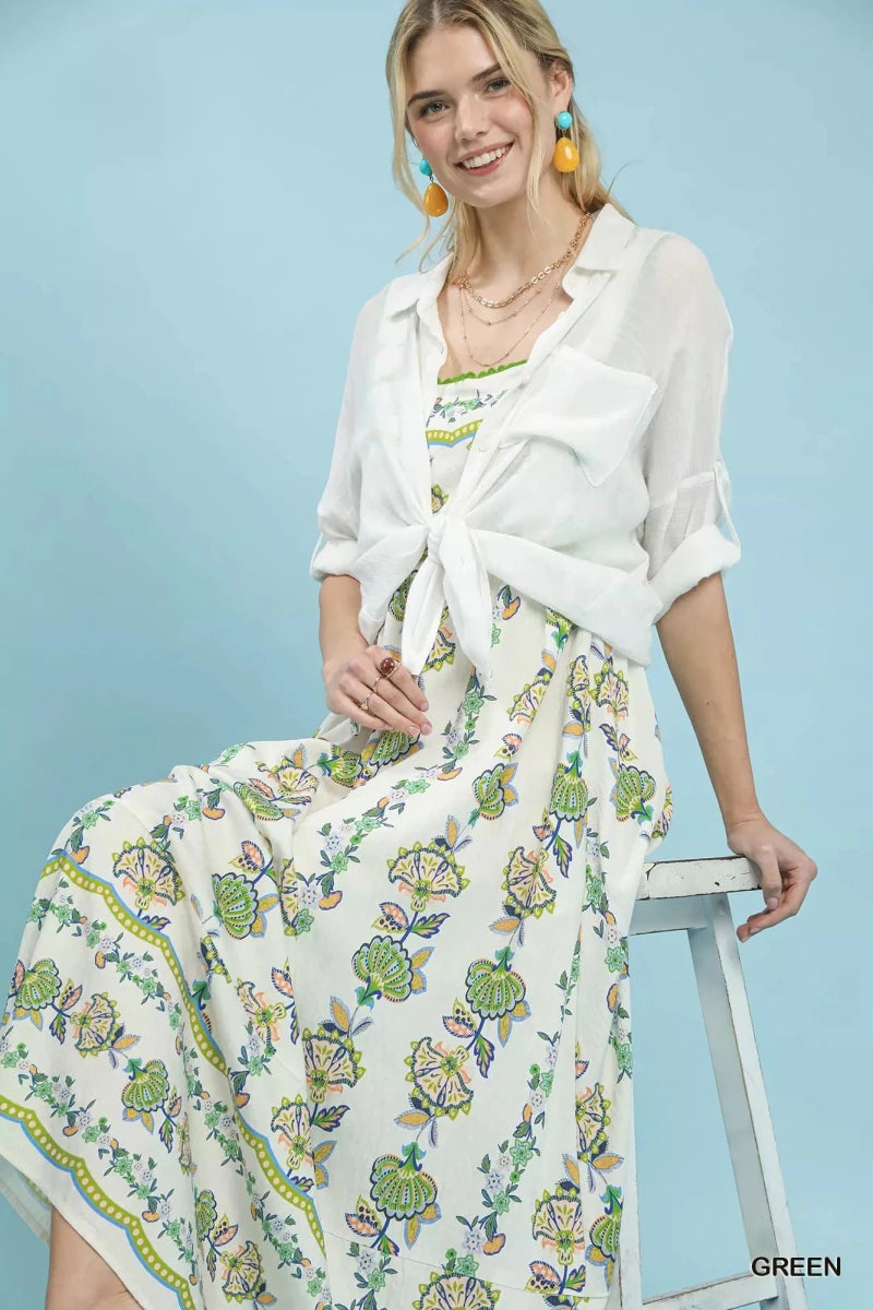 Umgee Floral Print Tiered Midi Dress | Dresses | 5