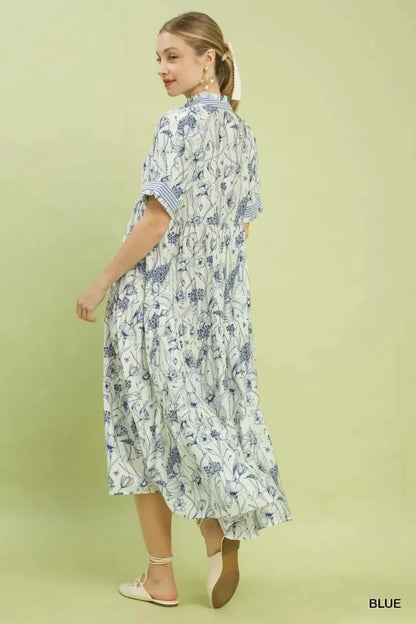 Umgee Floral Tiered Midi Dress with Ruffle Trim | Dresses | 4