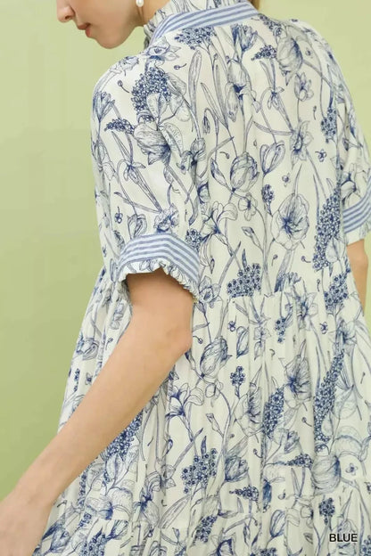 Umgee Floral Tiered Midi Dress with Ruffle Trim | Dresses | 5