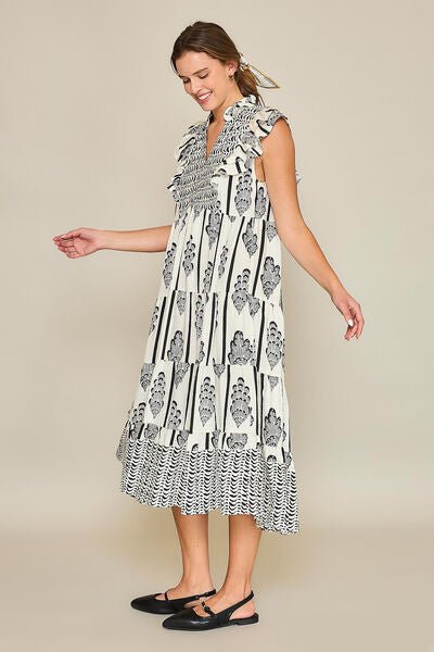 Umgee Full Size Boarder Print Midi Dress Plus Size | Dresses | 2