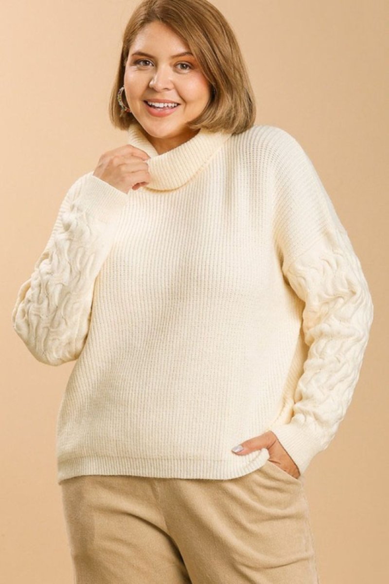 Umgee Full Size Turtle Neck Long Sleeve Sweater Plus Size | Sweaters | 3