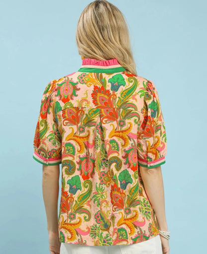Umgee Jacquard Abstract Print Top | Tops | 5
