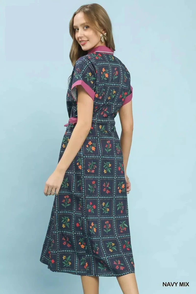 Umgee Mix Floral Button - Front Midi Dress | Dresses | 5