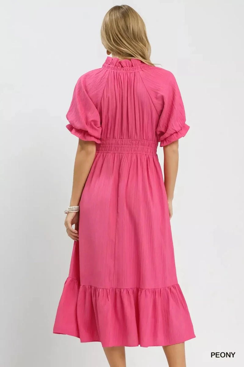 Umgee Ruffle V - Neck Midi Dress | Dresses | 3