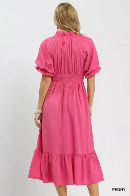Umgee Ruffle V - Neck Midi Dress | Dresses | 3