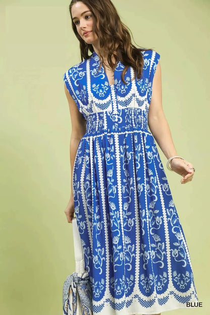 Umgee Sleeveless Smocked Midi Dress | Dresses | 1