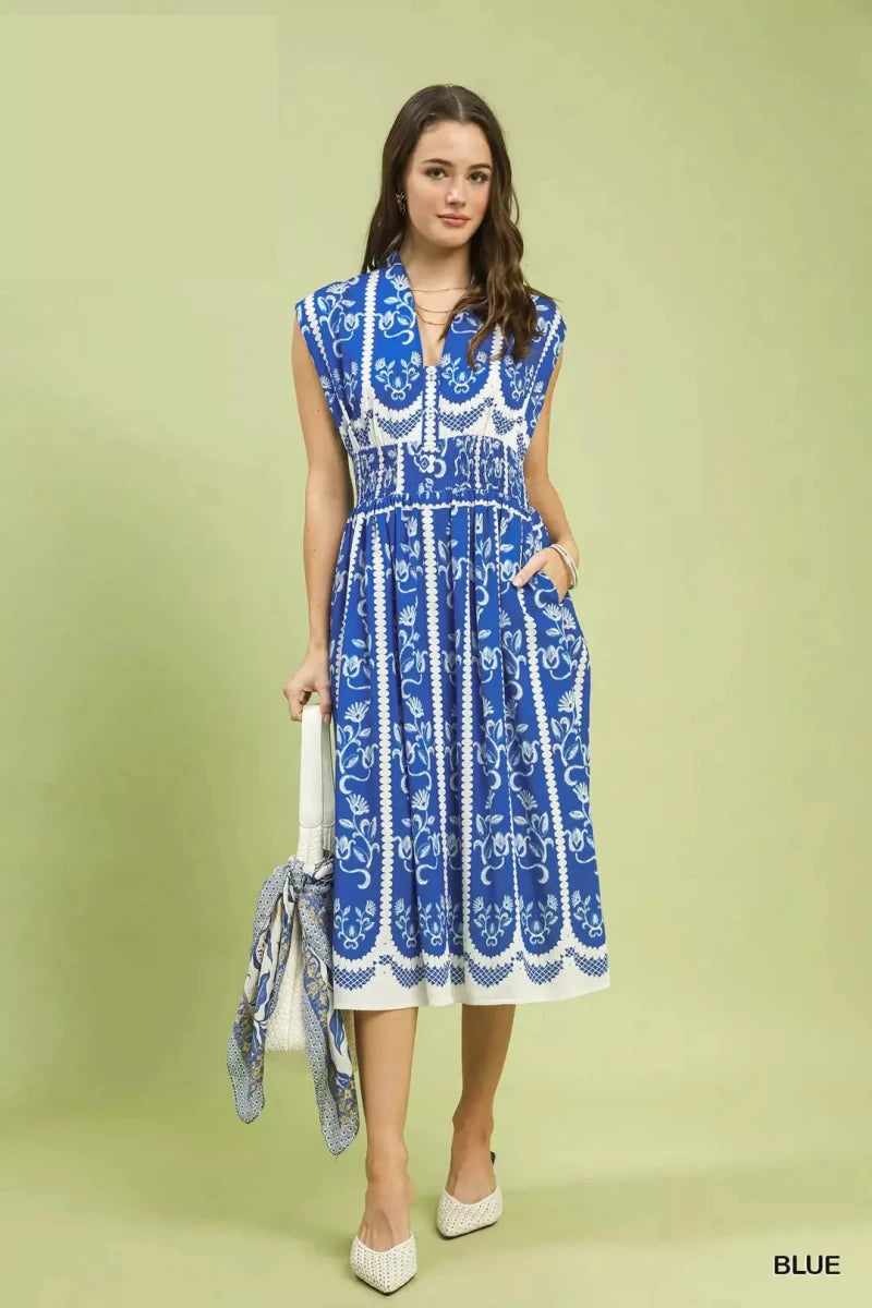 Umgee Sleeveless Smocked Midi Dress | Dresses | 4
