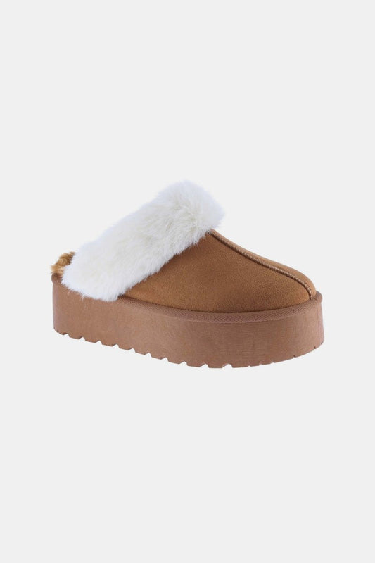 Weeboo Thick Bottom Fur Trim Snow Slippers | Shoes | 1