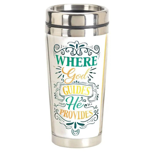Where God Guides Travel Mug - Polymer Mugs stainless steel travel mug