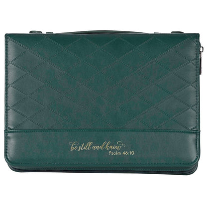 White Dove - Bible Case Quilted Be Still Green XLarge | Bible Covers | 1