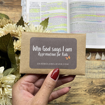 Who God says I am Kids Bible Verse Cards | 2FruitBearers