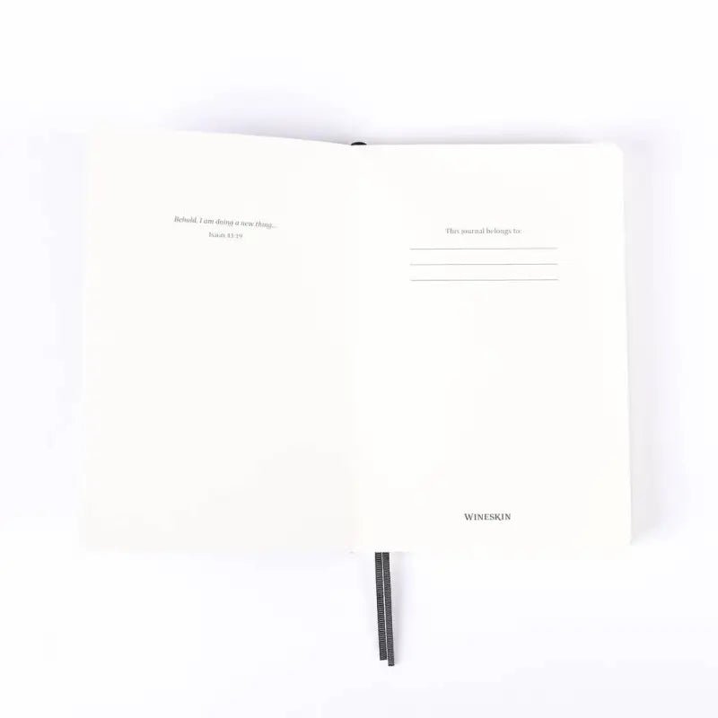Wineskin Christian Journal – Black Soft Cover Notebook with Bible Inspiration from Matthew 9 - Journals