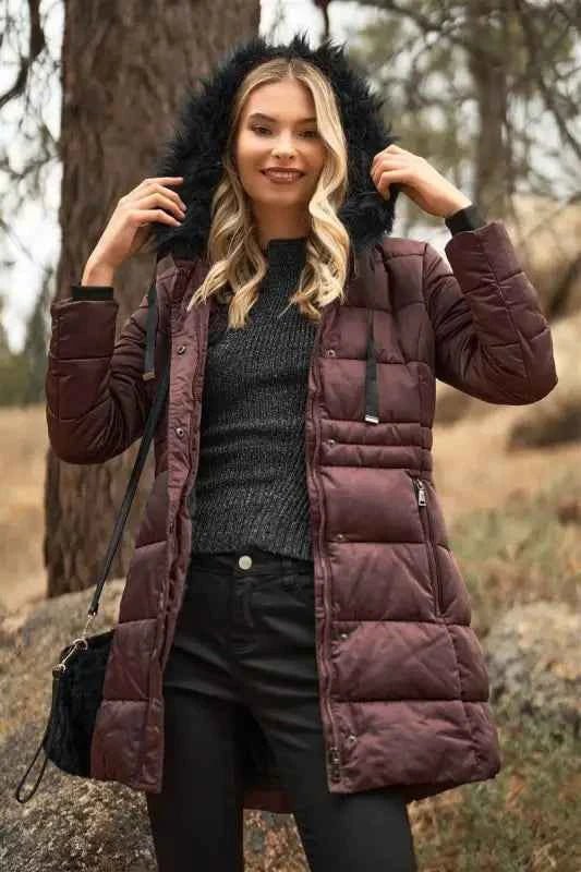 Women's Vegan Winter Coat with Hood