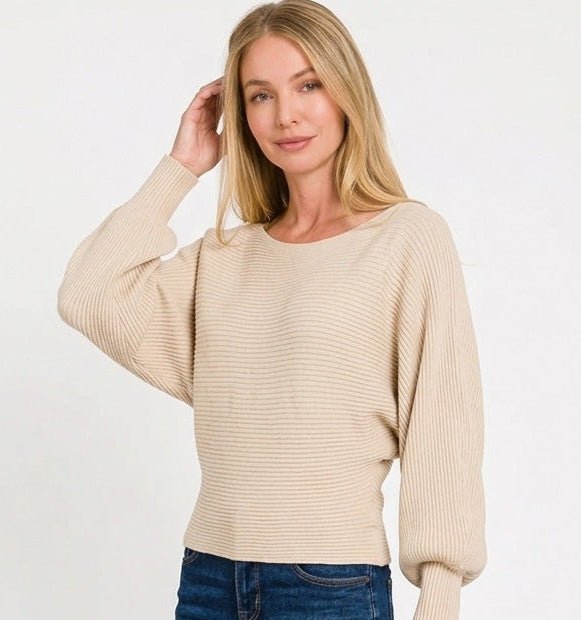 Zenana Boat Neck Balloon Sleeve Sweater | Sweaters | 3