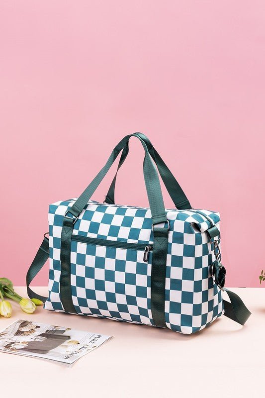 Zenana Checkered Multi - Pocket Travel Bag | Purses | 10