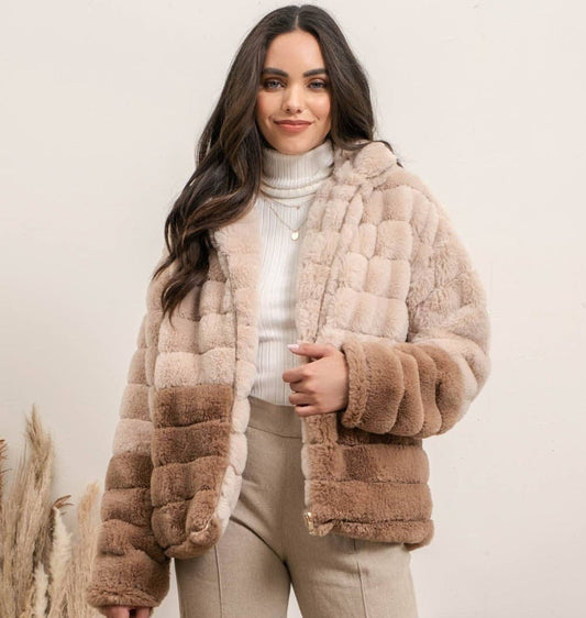 Cody Two-Tone Faux Fur Jacket | 2FruitBearers