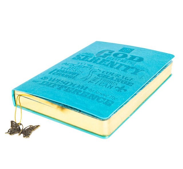 Dangle Journal : Leather Wrapped Teal Serenity Prayer | 2FruitBearers