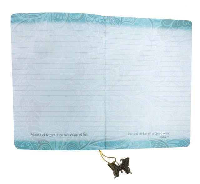 Dangle Journal : Leather Wrapped Teal Serenity Prayer | 2FruitBearers