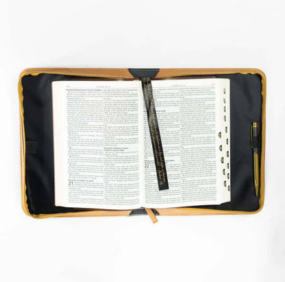 Divine Details Bible Cover - Brown & Gold 'The Plans' Design for Elegant Protection