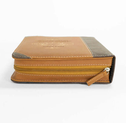 Divine Details Bible Cover - Brown & Gold 'The Plans' Design for Elegant Protection