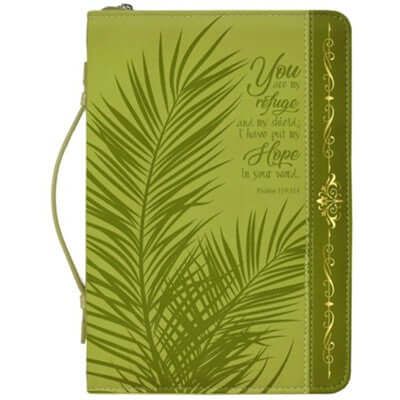 Divine Details: Green & Gold Palm Frond Bible Cover | 2FruitBearers