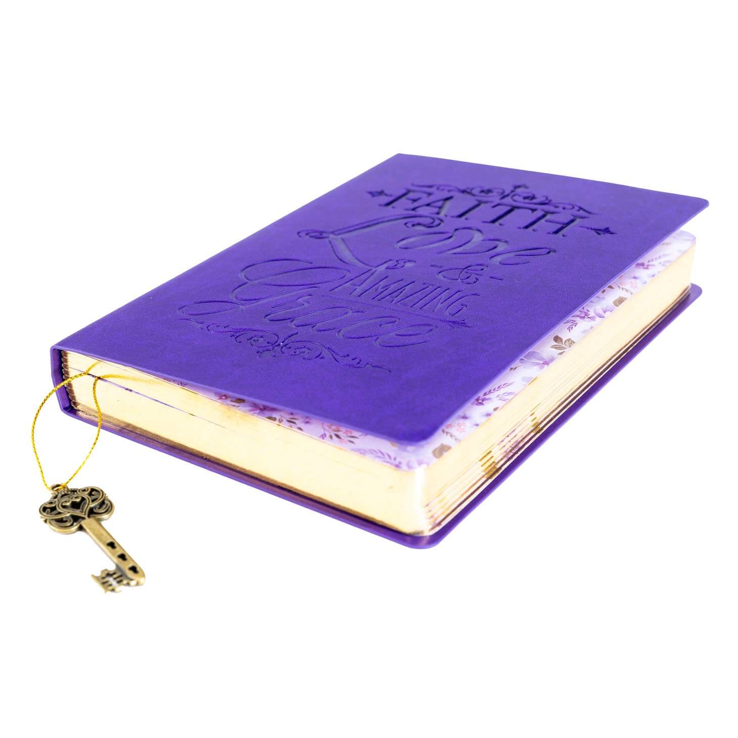 Faux Leather Purple Faith Love & Grace Journal | 2FruitBearers