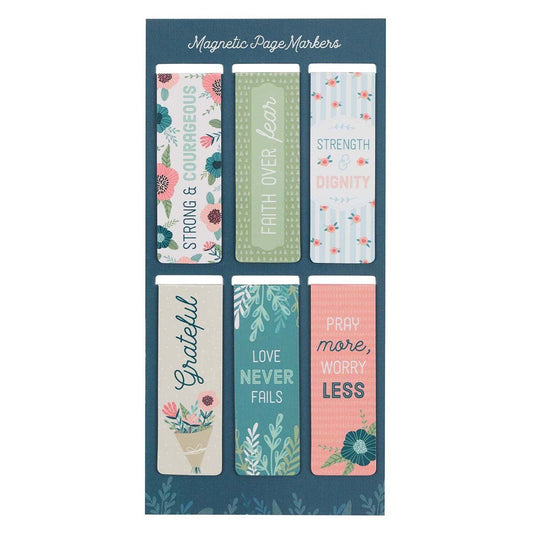 Floral Garden Magnetic Bookmark Set | Beautiful Bookmarks 