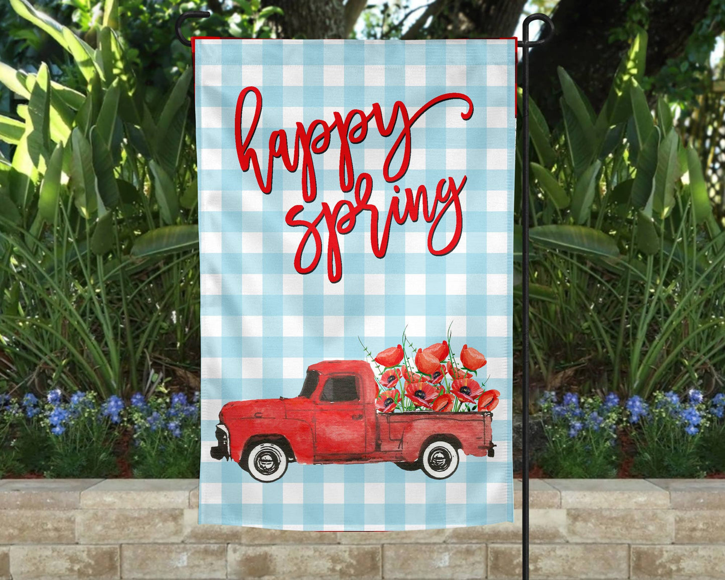 Garden Flag - Happy Spring Red Truck | 2FruitBearers