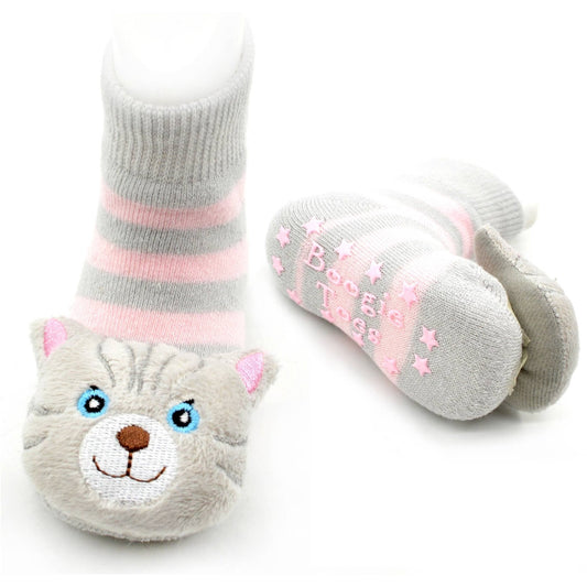 Gray Cat Boogie Toes Rattle Socks | 2FruitBearers