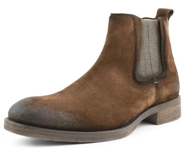 Men's Asher Genuine Suede Leather Brown Boots | 2FruitBearers