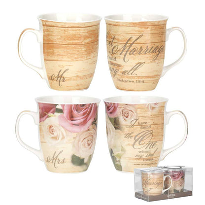 Mr & Mrs Let Marriage Be Stoneware Mug Set 16 oz | 2FruitBearers