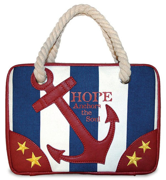 Nautical "Hope Anchors The Soul" Bible Cover | Hebrews 6:19 Inspirational Cover