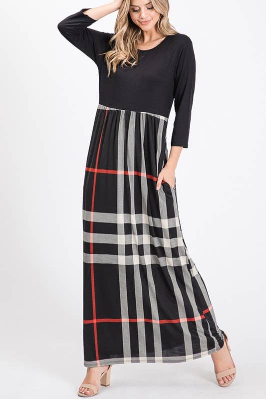 Renee' Plaid Maxi Dress | 2FruitBearers