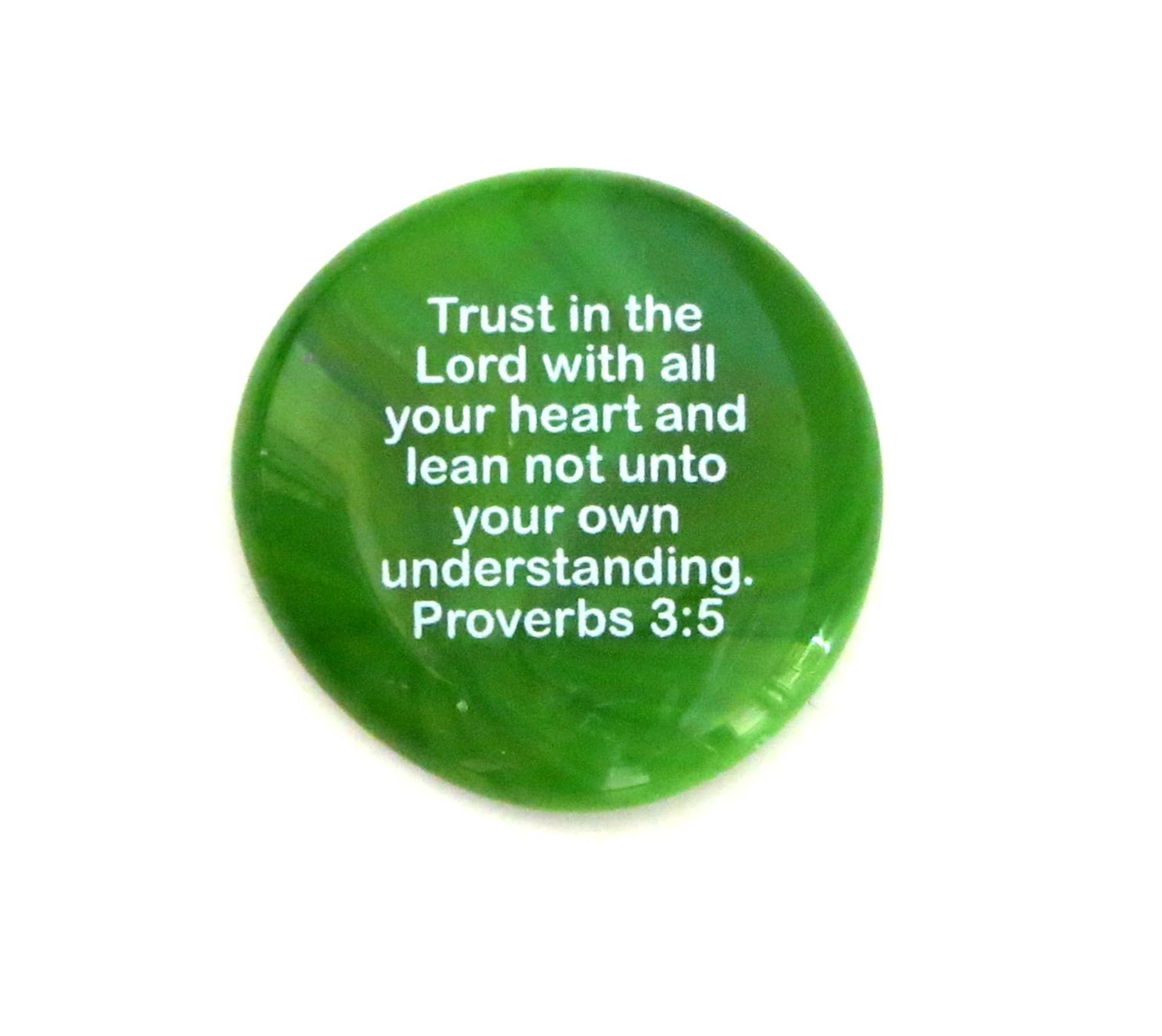 Scripture Glass Stone: Trust in the Lord.. Proverbs 3:5 | 2FruitBearers