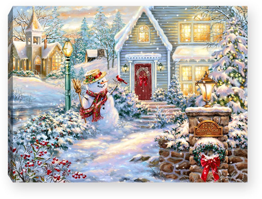 Silent Night Lane 8x6 Lighted Tabletop Canvas | 2FruitBearers