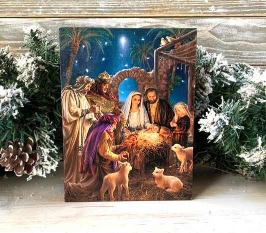 The Nativity Lighted Tabletop Canvas | 2FruitBearers